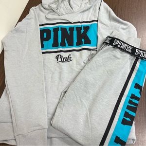 PINK Hoodie & Gym Pant Set NWT L